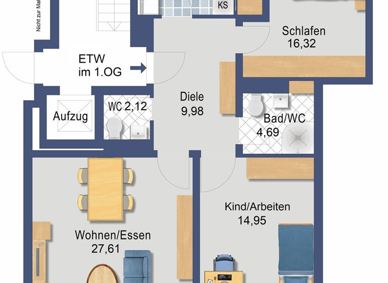 Wohnung zum Kauf 349.000 € 3 Zimmer 88,2 m² 1. Geschoss Mögeldorf Nürnberg 90482