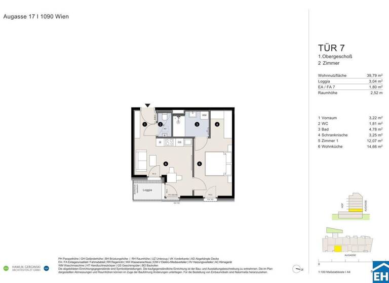 Wohnung zum Kauf - Erstbezug 362.400 € 2 Zimmer 39,8 m² 1. Geschoss Augasse Wien 1090