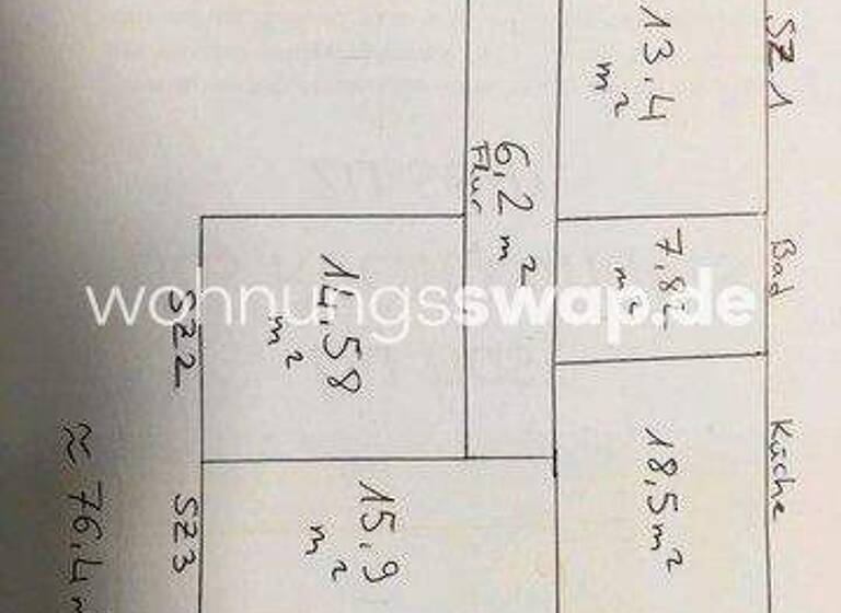 Studio zur Miete Tauschwohnung 1.250 € 3 Zimmer 76 m² 2. Geschoss Bickendorf Köln 50827