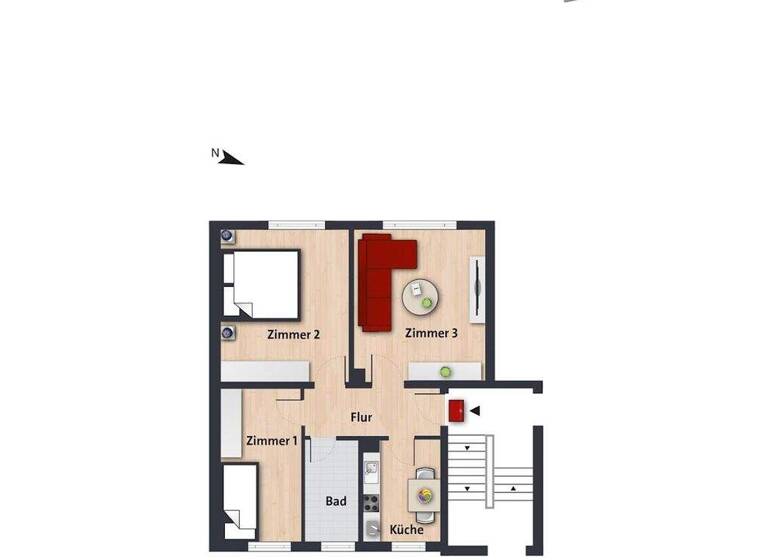 Wohnung zur Miete 452 € 3 Zimmer 51,8 m² 1. Geschoss frei ab sofort Laagbergstr. 86 Hohenstein Wolfsburg 38440