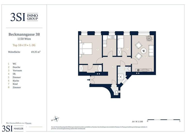 Wohnung zum Kauf 375.000 € 3 Zimmer 69,4 m² 1. Geschoss Beckmanngasse 38 Wien 1150
