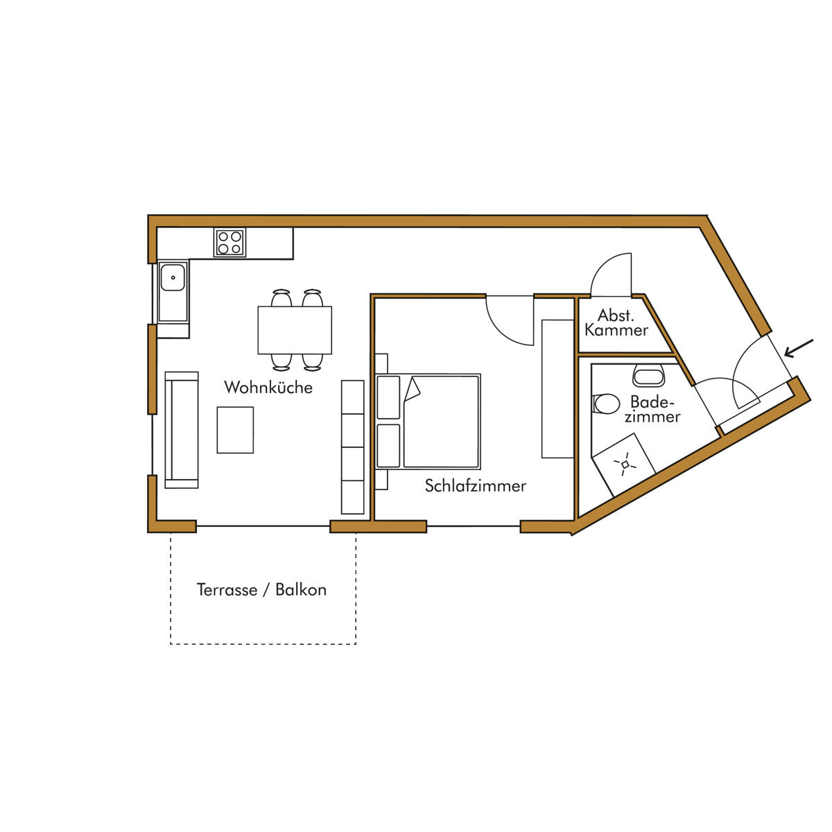 Wohnung zum Kauf 293.300 € 2,5 Zimmer 60,5 m²<br/>Wohnfläche EG<br/>Geschoss Kernstadt 001 Bretten 75015