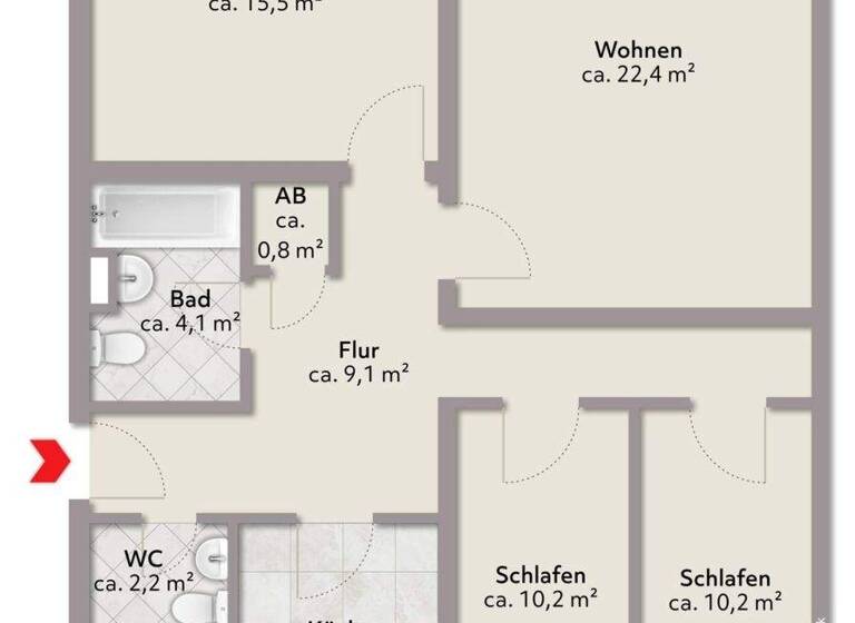 Wohnung zum Kauf 212.000 € 4 Zimmer 82 m² Lilienthal 28865