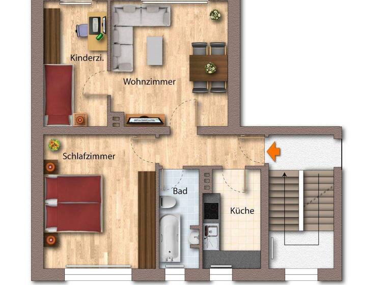 Wohnung zur Miete 310 € 3 Zimmer 58,5 m² 3. Geschoss frei ab sofort Windmühlenstraße 97 Zeulenroda Zeulenroda-Triebes 07937