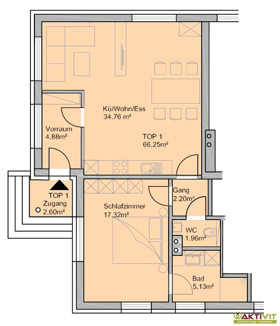 Wohnung zum Kauf 180.000 € 2 Zimmer 66,3 m²<br/>Wohnfläche St. Kanzian 9122