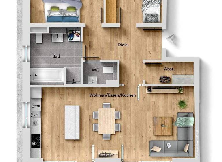 Wohnung zur Miete 1.640 € 3 Zimmer 91,9 m² frei ab 15.08.2026 Westenviertel Regensburg 93049