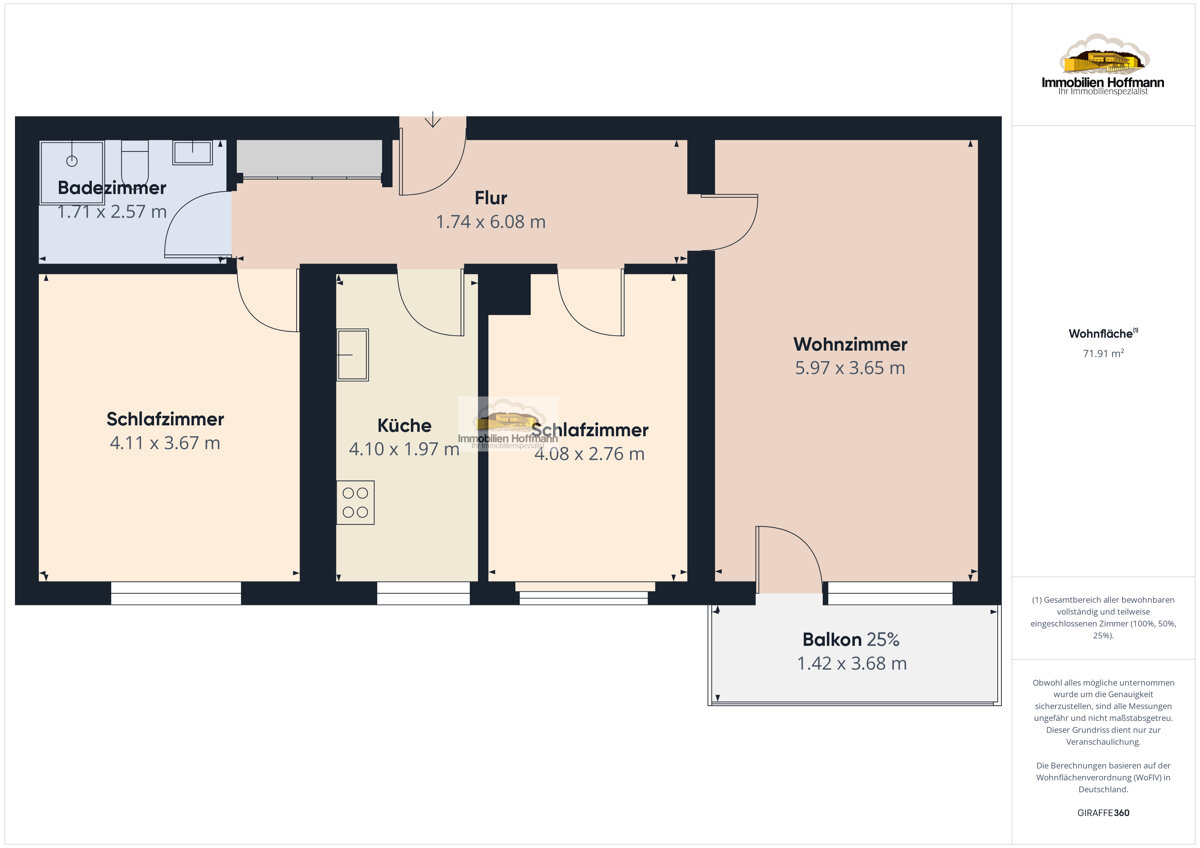 Wohnung zum Kauf 219.500 € 5 Zimmer 75 m²<br/>Wohnfläche 11.<br/>Geschoss Bischofsheim Maintal 63477