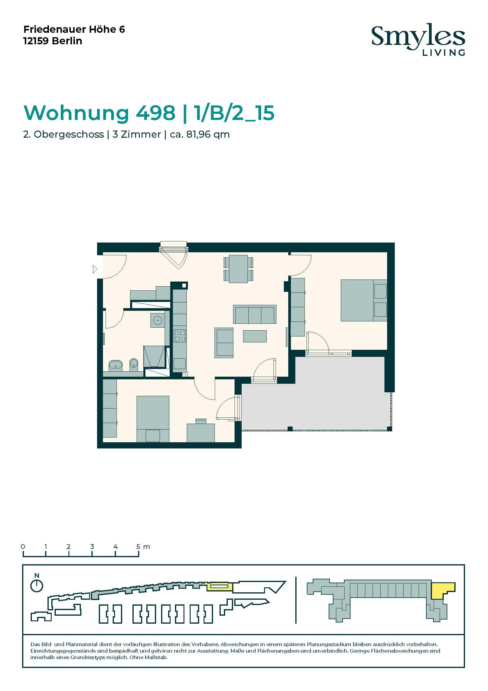 Wohnung zur Miete 1.749 € 3 Zimmer 81,5 m²<br/>Wohnfläche 2.<br/>Geschoss Friedenauer Höhe 6 Friedenau Berlin 12159