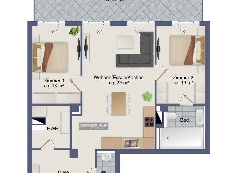 Wohnung zum Kauf 538.000 € 3 Zimmer 96,3 m²<br/>Wohnfläche EG<br/>Geschoss Prora Binz / Prora 18609