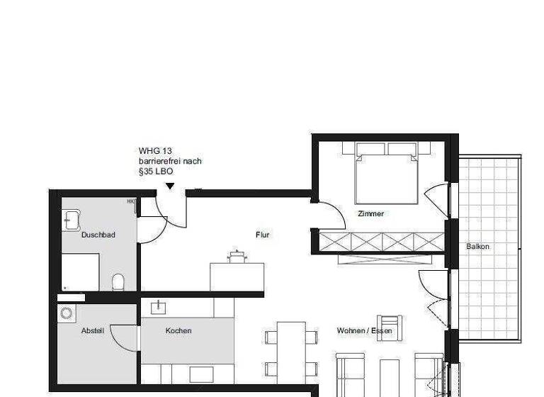 Wohnung zur Miete 1.171 € 2 Zimmer 90,1 m² Fritz-Hackstr. 4 Niederweiler Müllheim 79379