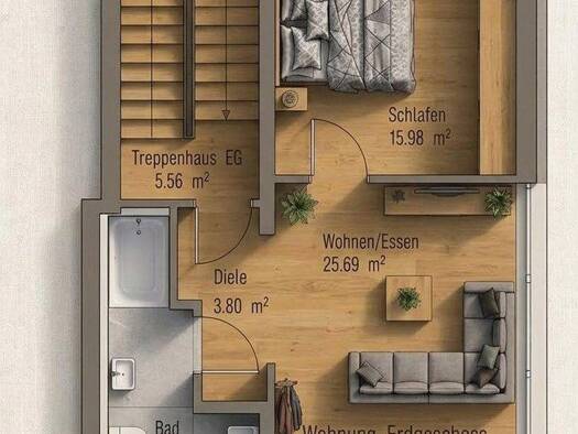 Wohnung zur Miete 650 € 2 Zimmer 56,9 m² EG frei ab 01.01.2027 Bad Mergentheimer Straße 11 Igersheim Igersheim 97999