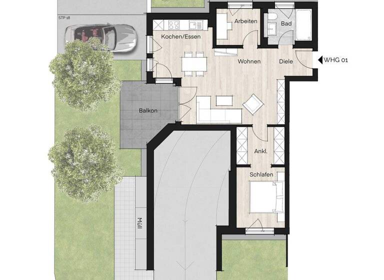 Wohnung zum Kauf - Erstbezug provisionsfrei 435.000 € 3 Zimmer 64,6 m² EG Fliederstraße 9 Pfaffenhofen a d Ilm Pfaffenhofen an der Ilm 85276