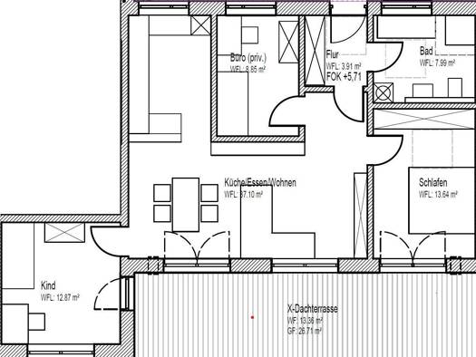 Penthouse zum Kauf provisionsfrei 539.000 € 4 Zimmer 89,3 m² 2. Geschoss Neutraubling 93073