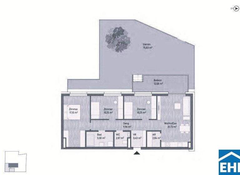 Wohnung zum Kauf - Erstbezug 444.137 € 4 Zimmer 84 m² EG Eggenberg Graz 8020