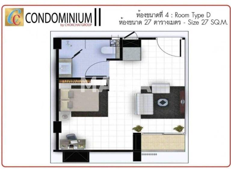 Studio zum Kauf 35.109 € 1 Zimmer 27,5 m² 1. Geschoss Soi Khao Noi Pattaya 20150