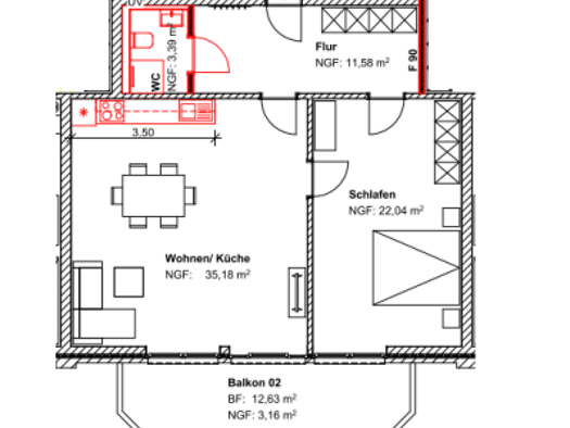 Wohnung zur Miete 640 € 2 Zimmer 75,4 m² 1. Geschoss frei ab 01.08.2026 Buxtehude 21614