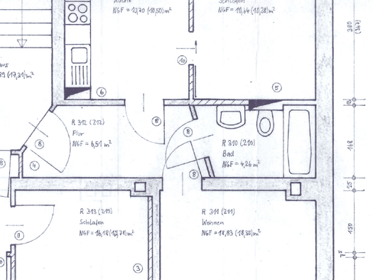 Wohnung zur Miete 371 € 1,5 Zimmer 52,9 m² 2. Geschoss frei ab sofort Kanalstraße 28 Schloßchemnitz Chemnitz 09113