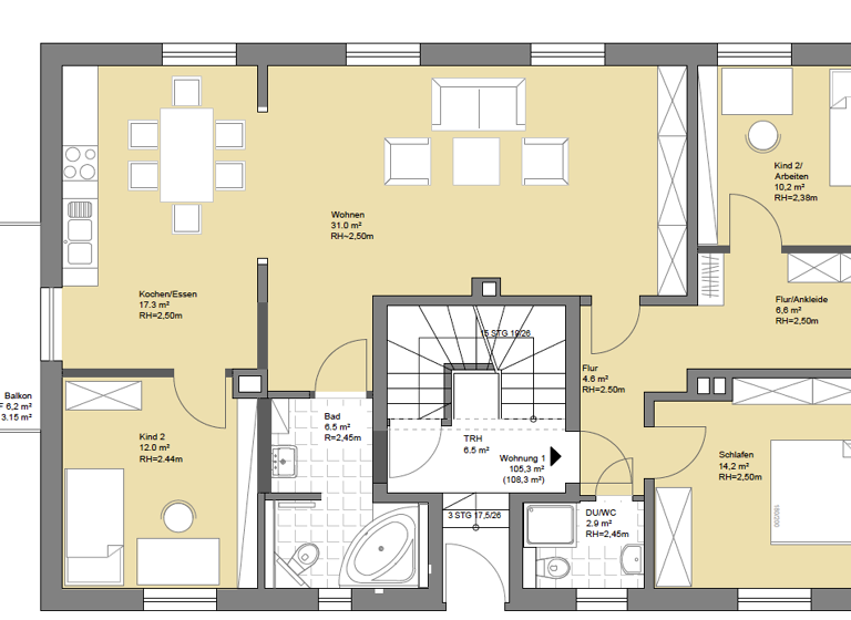 Wohnung zur Miete 990 € 4 Zimmer 108 m² 1. Geschoss frei ab sofort Schedewitz Zwickau 08056