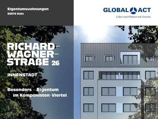 Wohnung zum Kauf provisionsfrei 289.000 € 2 Zimmer 41,9 m² 4. Geschoss frei ab sofort Richard-Wagner-Straße 26 Neustadt-Süd Köln 50674
