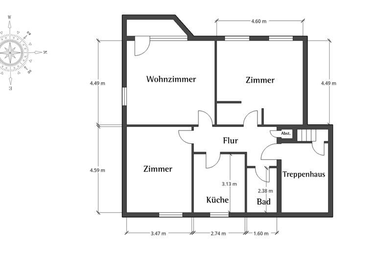 Wohnung zum Kauf 180.000 € 3 Zimmer 78 m² 1. Geschoss Husum 25813