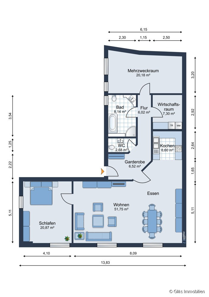 Wohnung zum Kauf 149.000 € 3 Zimmer 129 m²<br/>Wohnfläche Großrosseln Großrosseln 66352