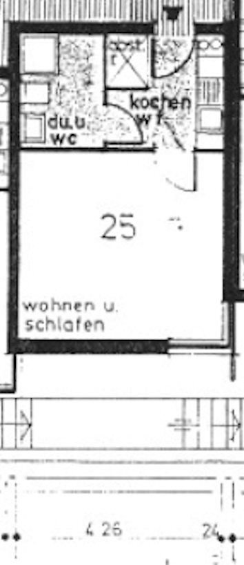 Wohnung zum Kauf provisionsfrei 77.777 € 1 Zimmer 25,8 m²<br/>Wohnfläche 1.<br/>Geschoss Wehrda Marburg 35041