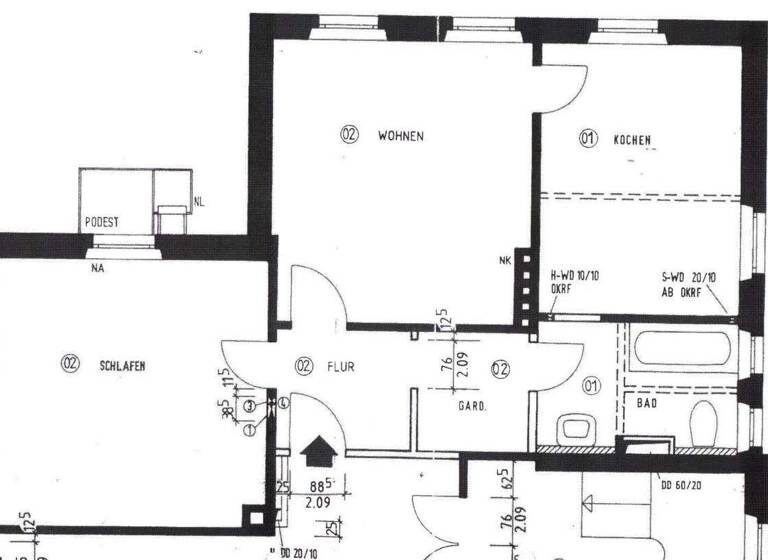 Wohnung zum Kauf 305.000 € 2 Zimmer 65,4 m² 1. Geschoss Innenstadt Erlangen 91054