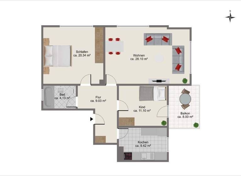 Wohnung zum Kauf 128.500 € 3 Zimmer 79,7 m² Visselhövede 27374