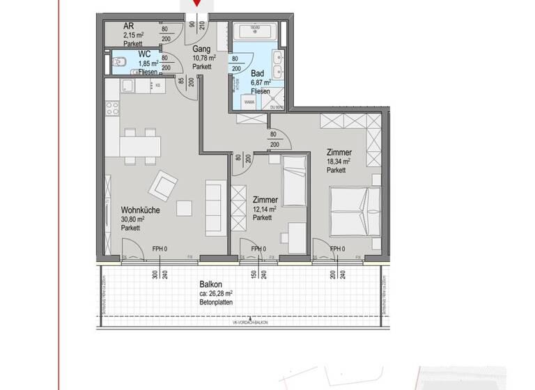Wohnung zum Kauf 539.100 € 3 Zimmer 82,9 m² Kaltenleutgeben 2391