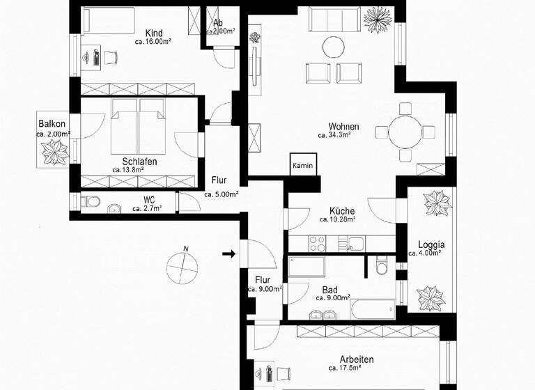 Wohnung zum Kauf - Erstbezug 1.400.000 € 4 Zimmer 123 m² 3. Geschoss Schwabing-West München 80797