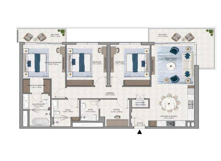 Wohnung zum Kauf - Erstbezug provisionsfrei 780.703 € 4 Zimmer 162,8 m² Dubai