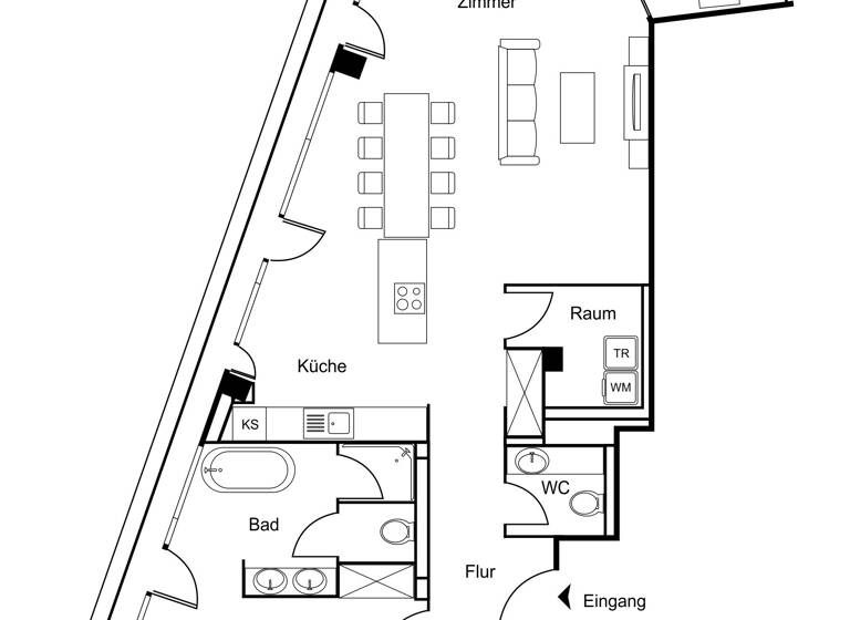 Wohnung zur Miete 4.409 € 2 Zimmer 121 m²<br/>Wohnfläche 12.<br/>Geschoss HafenCity Hamburg 20457