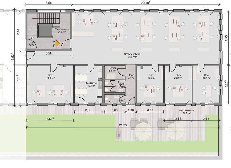 Bürofläche zur Miete provisionsfrei 9,90 € 300 m² Bürofläche Amsterdamstraße 6a Schweinfurt-Süd Schweinfurt 97424