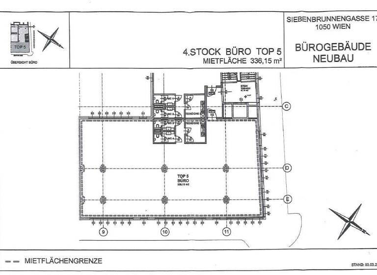 Bürofläche zur Miete 9,16 € 13 Zimmer 632 m² Bürofläche Siebenbrunnengasse 17 Wien 1050