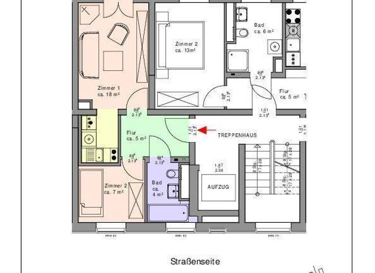 Wohnung zur Miete nur mit Wohnberechtigungsschein 208 € 2 Zimmer 34 m² 1. Geschoss K.-Liebknecht-Str. 13 Eisenhüttenstadt 15890