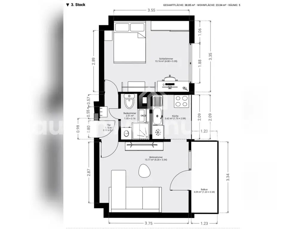 Wohnung zur Miete 749 € 2 Zimmer 37 m²<br/>Wohnfläche 3.<br/>Geschoss Mitte Berlin 10115