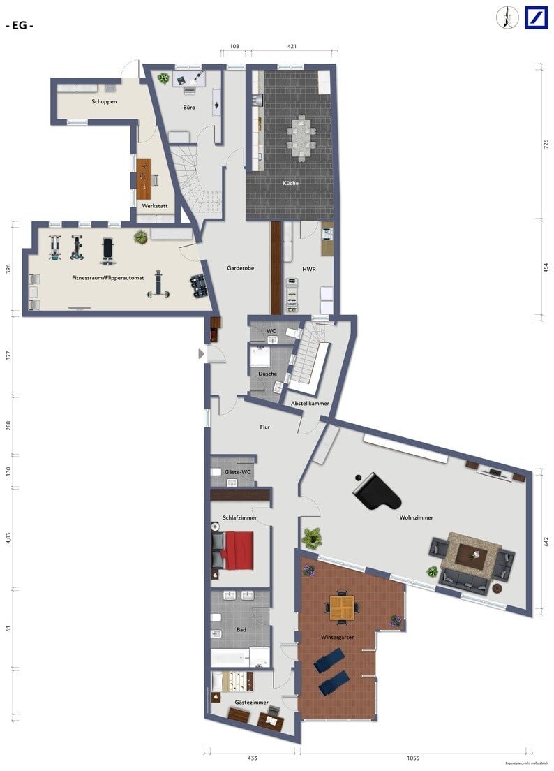 Mehrfamilienhaus zum Kauf 799.000 € 18 Zimmer 370 m²<br/>Wohnfläche 585 m²<br/>Grundstück Bürstadt Bürstadt 68642