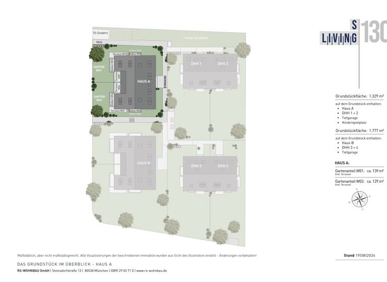Wohnung zum Kauf 819.000 € 3 Zimmer 77 m²<br/>Wohnfläche 2.<br/>Geschoss Reigersbachstr. 22c Feldmoching-Hasenbergl München 80995