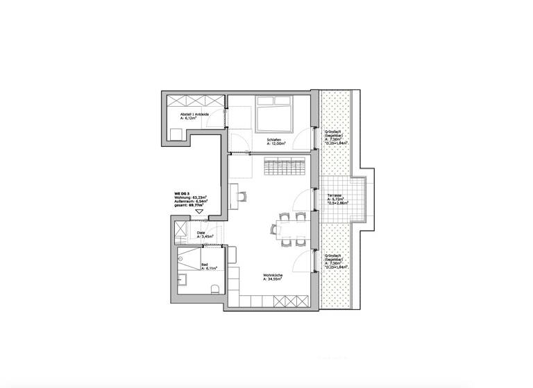 Wohnung zum Kauf - Neubau provisionsfrei 334.896 € 2 Zimmer 68,8 m²<br/>Wohnfläche 4.<br/>Geschoss Berghauser Straße 40 Cronenberg Wuppertal 42349