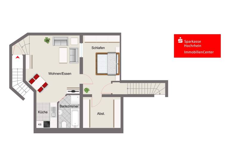 Wohnung zum Kauf 109.000 € 2 Zimmer 47,3 m² Altenburg Jestetten 79798