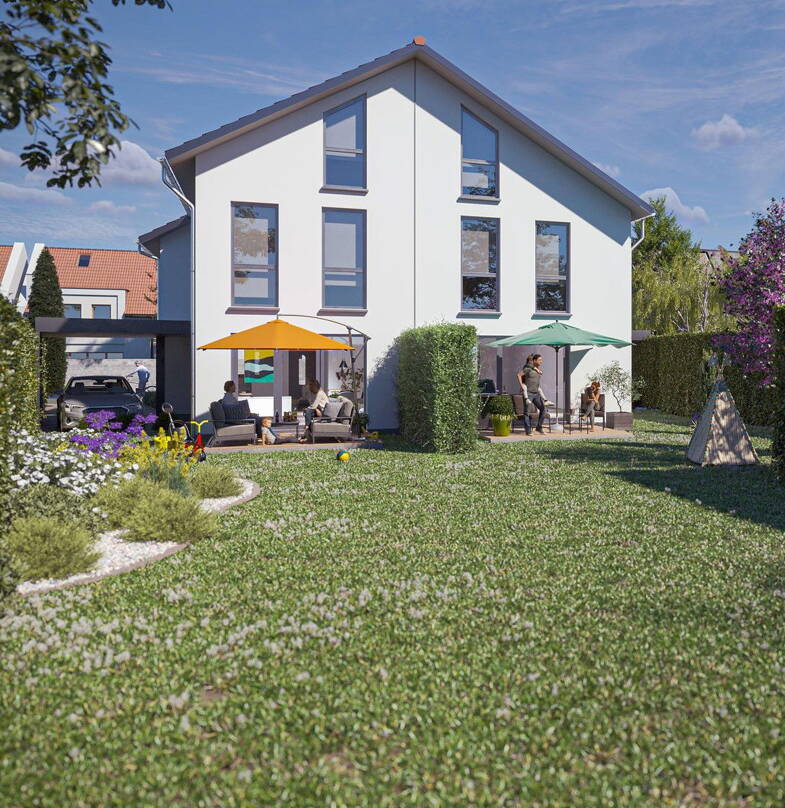Doppelhaushälfte zum Kauf - Neubau provisionsfrei 945.250 € 6 Zimmer 147,5 m² 265 m² Grundstück frei ab 01.05.2026 Dachau Dachau 85221