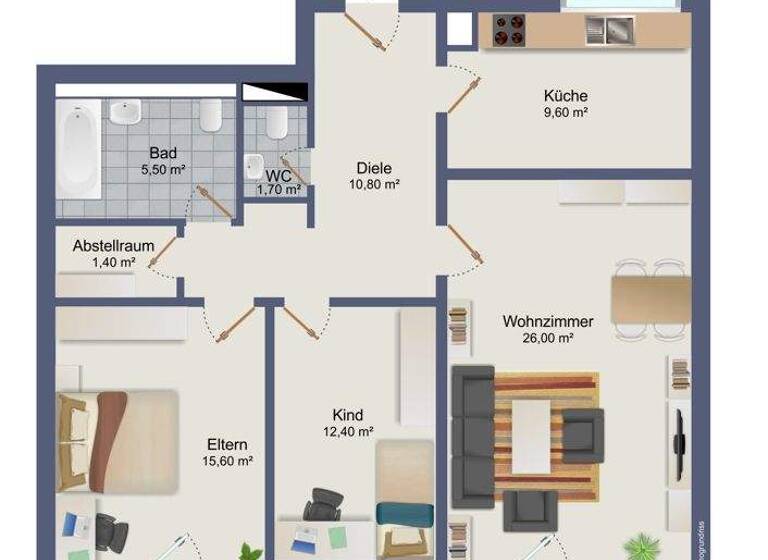 Wohnung zum Kauf 235.000 € 3 Zimmer 89 m² 8. Geschoss Heusenstamm 63150