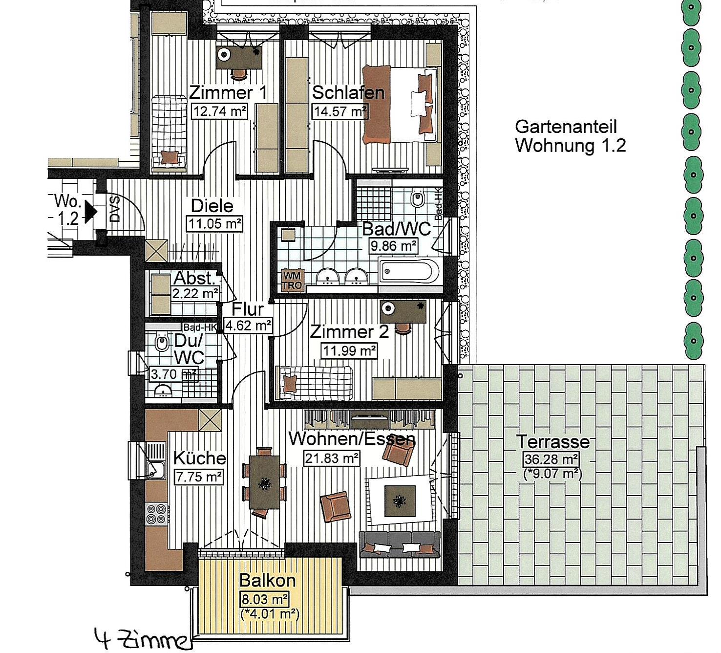 Wohnung zur Miete 1.200 € 4 Zimmer 113,4 m²<br/>Wohnfläche 01.03.2025<br/>Verfügbarkeit Senden Senden 89250