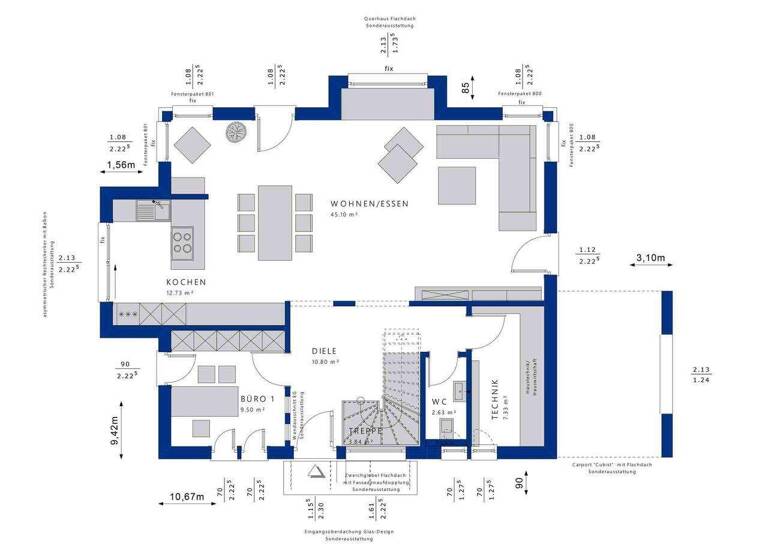 Einfamilienhaus zum Kauf - Erstbezug 611.100 € 6 Zimmer 171,4 m² 495 m² Grundstück Wildbader Straße 50/3 Rötenbach Bad Teinach 75385