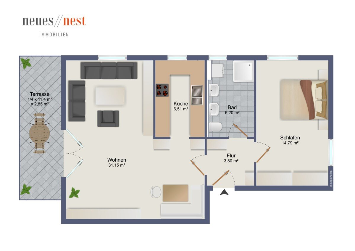 Wohnung zum Kauf 400.000 € 2 Zimmer 65 m²<br/>Wohnfläche Karlsfeld 85757