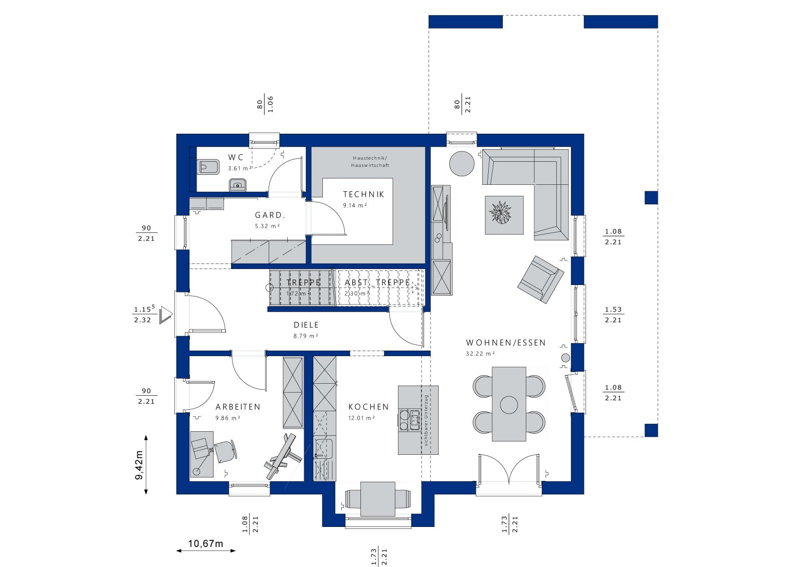 Einfamilienhaus zum Kauf 795.450 € 6,5 Zimmer 168 m²<br/>Wohnfläche 699 m²<br/>Grundstück Sturmbühl - FH Polizei Villingen-Schwenningen 78056