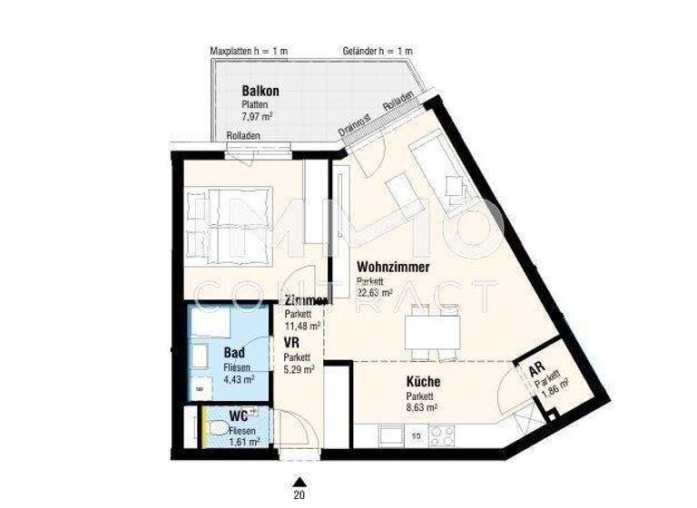 Wohnung zum Kauf - Erstbezug provisionsfrei 278.000 € 2 Zimmer 55,9 m² Lanzendorf 2326