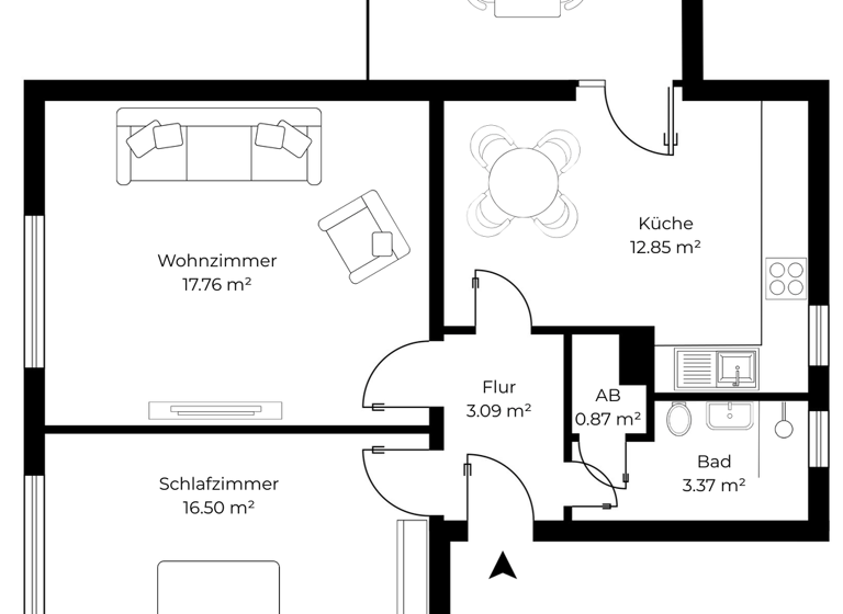 Wohnung zum Kauf provisionsfrei 379.000 € 2 Zimmer 59 m² 1. Geschoss Breite Straße 12 Pankow Berlin 12167