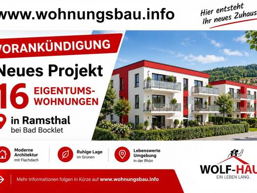 Wohnung zum Kauf - Erstbezug provisionsfrei 162.627 € 1 Zimmer 30,4 m² frei ab 01.06.2028 Zum Falbental Ramsthal 97729