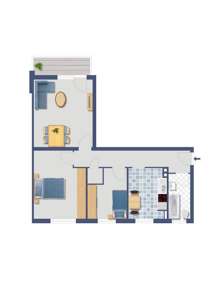 Immobilie in Geesthacht - KAPITALANLAGE IN GEESTHACHT: gepflegte 2,5-Zimmer-Wohnung im MFH, Balkon, ca. 65,46 m², prov.-frei - Bild 0